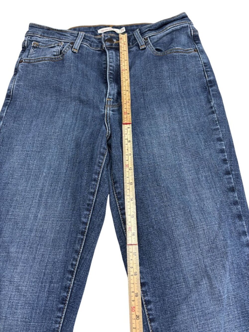 Levis 721 High Rise Skinny Jeans W29 L30 Blue Denim Womens Stretch Casual - Picture 5 of 10